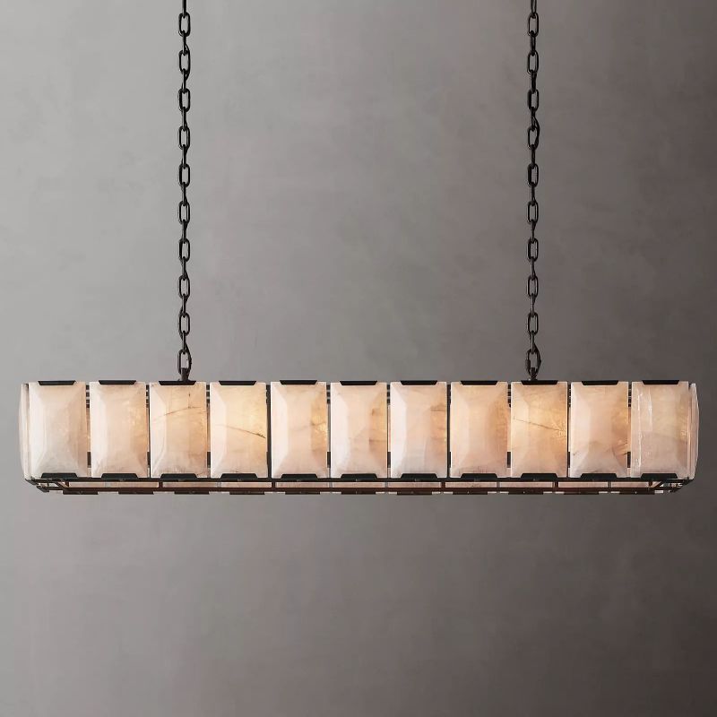 Hewson Calcite Rectangular Chandelier 74"