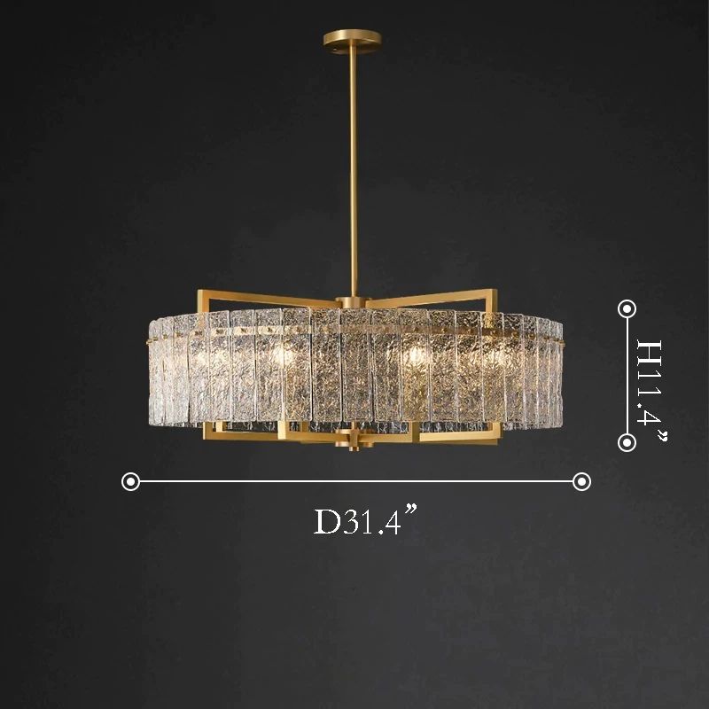 Flake Round Crystal Chandelier 32"