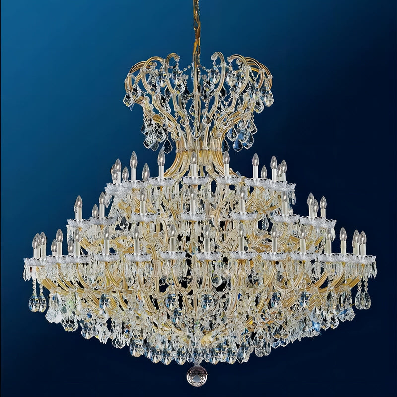 Antique Maria Theresa  72 Lights Crystal Chandelier  84"