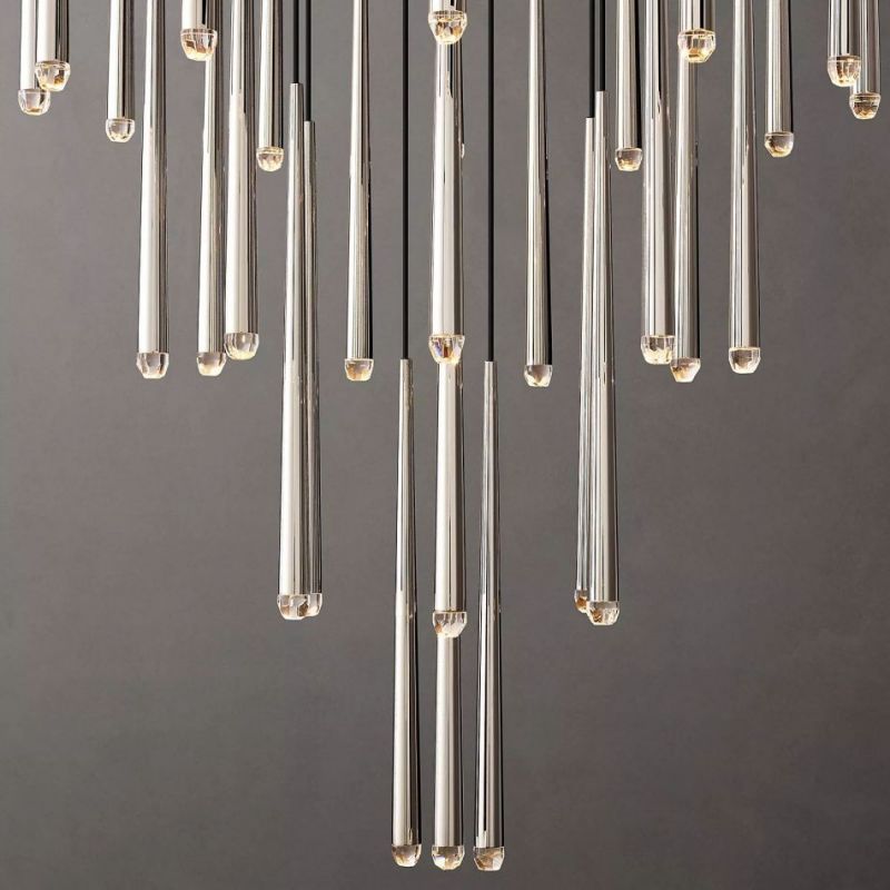 Charlotte Meteor Shower Round Tapered Tubular Chandelier 48"