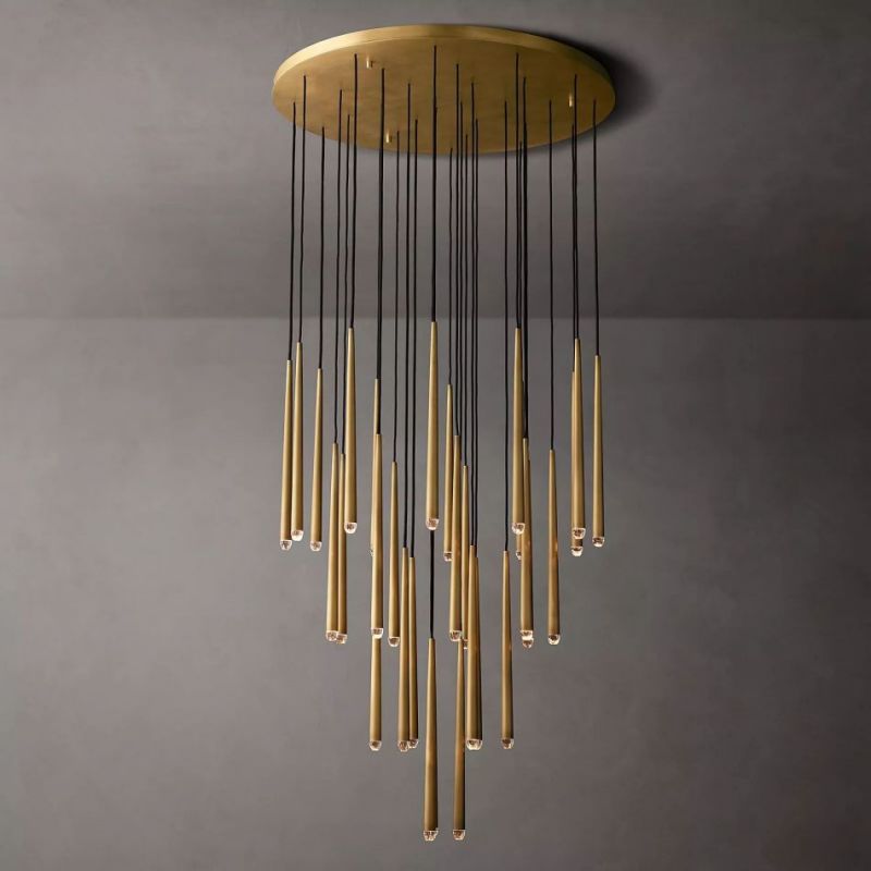 Charlotte Meteor Shower Round Tapered Tubular Chandelier 48"