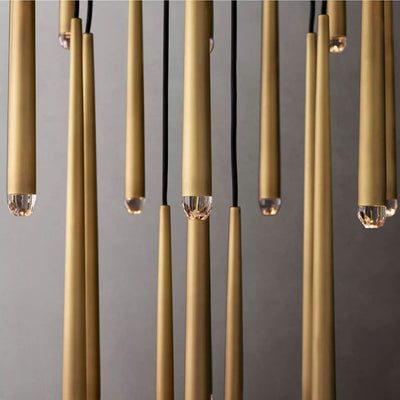Charlotte Meteor Shower Round Tapered Tubular Chandelier 48"