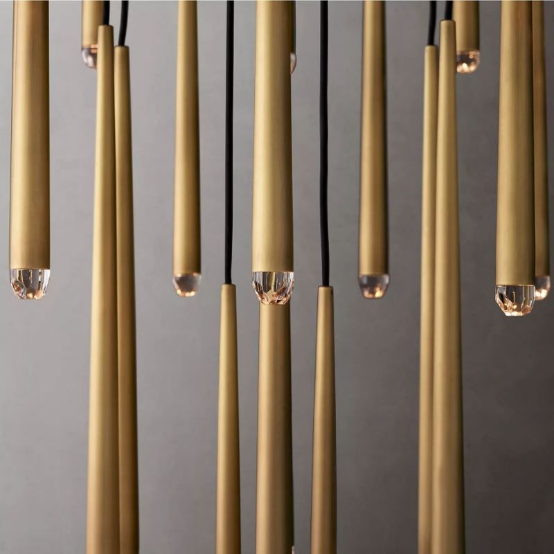 Charlotte Meteor Shower Round Tapered Tubular Chandelier 48"