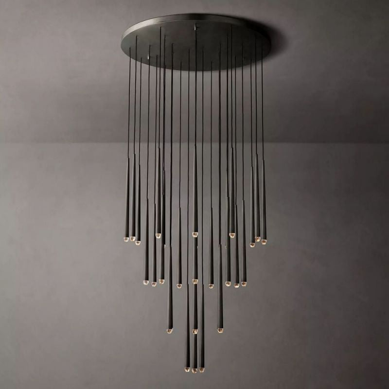Charlotte Meteor Shower Round Tapered Tubular Chandelier 48"