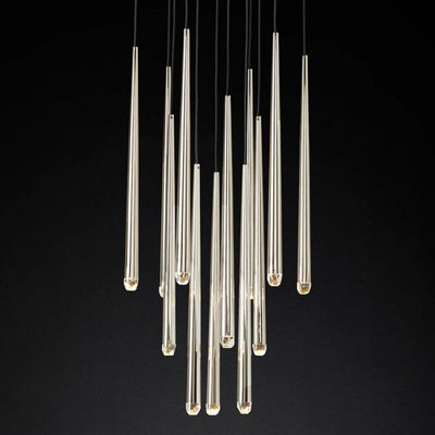 Charlotte Meteor Shower Round Tapered Tubular Chandelier 24"