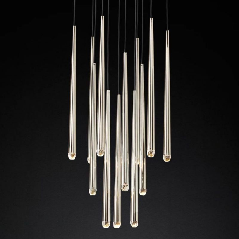Charlotte Meteor Shower Round Tapered Tubular Chandelier 24"