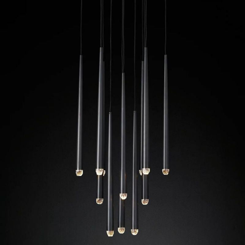 Charlotte Meteor Shower Round Tapered Tubular Chandelier 24"