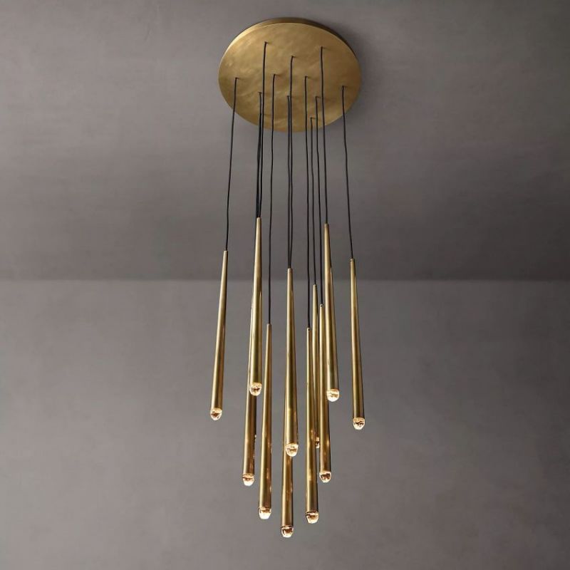 Charlotte Meteor Shower Round Tapered Tubular Chandelier 24"