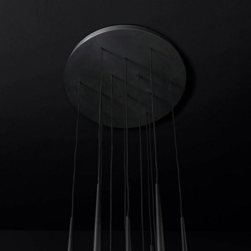 Charlotte Meteor Shower Round Tapered Tubular Chandelier 24"