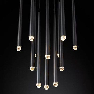 Charlotte Meteor Shower Round Tapered Tubular Chandelier 24"