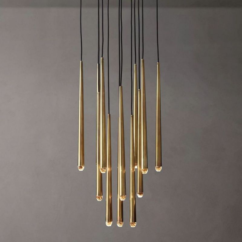 Charlotte Meteor Shower Round Tapered Tubular Chandelier 24"