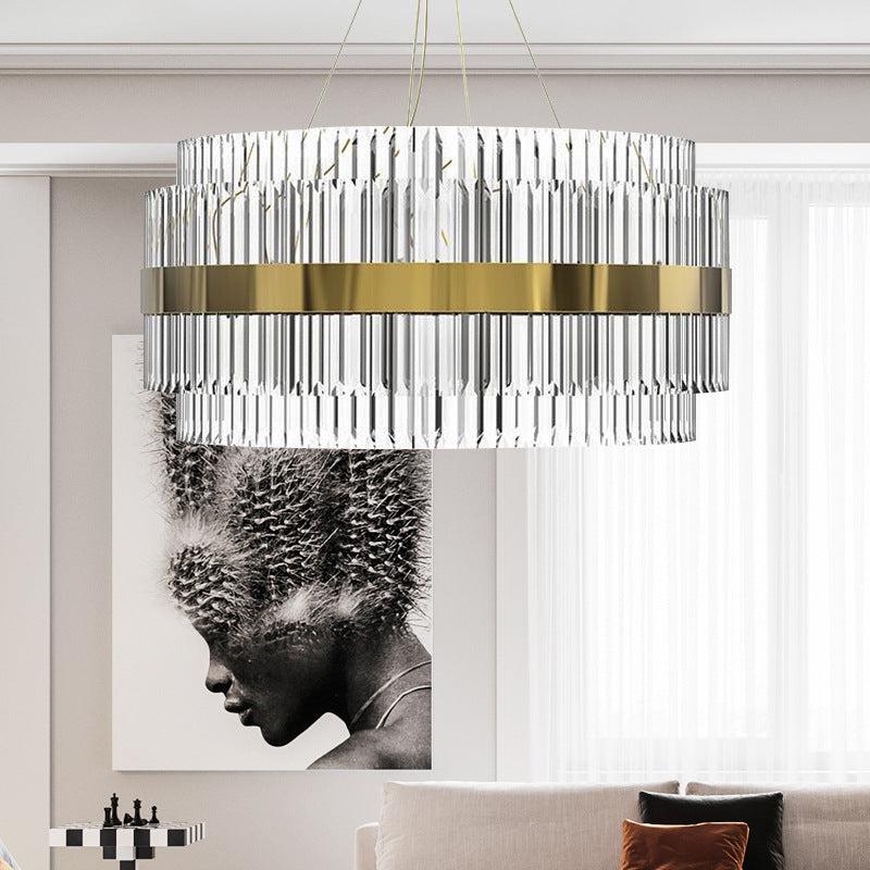 Yilia Gold Round Crystal Chandelier