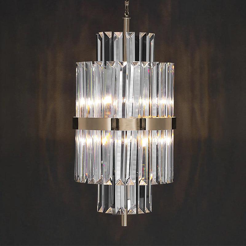 Yilia Luxury Crystal Pendant Light 12.2" D, Bar Pendant Light